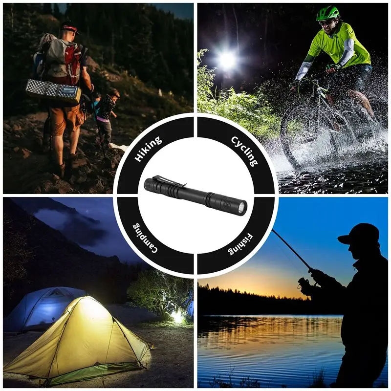 FLYY-1PC LED Mini Flashlight - High Lumen, Zoomable, Water Resistant Light - Pocket-Size Small LED Flashlight