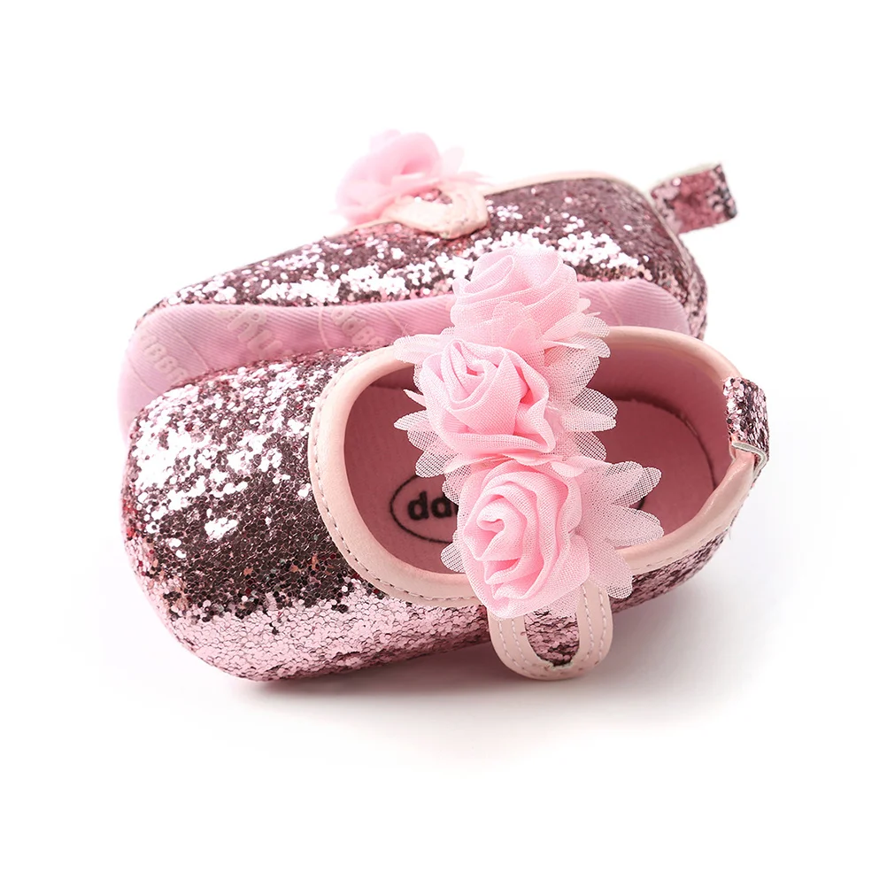 

Baby Princess Shoes Rose Design Soft Sole Infant Walker Girl Prewalker Toddler Comfortable Durable Cute Adorable Shoe
