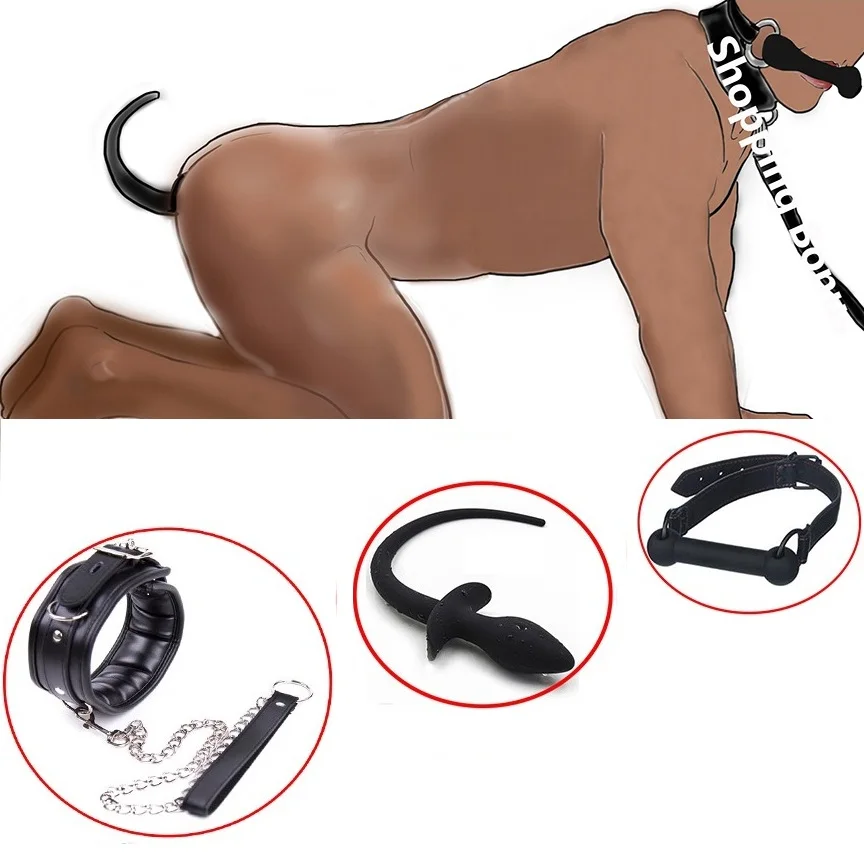 

Bdsm Bondage Puppy Play Set,Sex Accessaries Short Butt Plug Tails,Silicone Dog Bone Ball Gag,Silicone Anal Tail,Cosplay Apparel