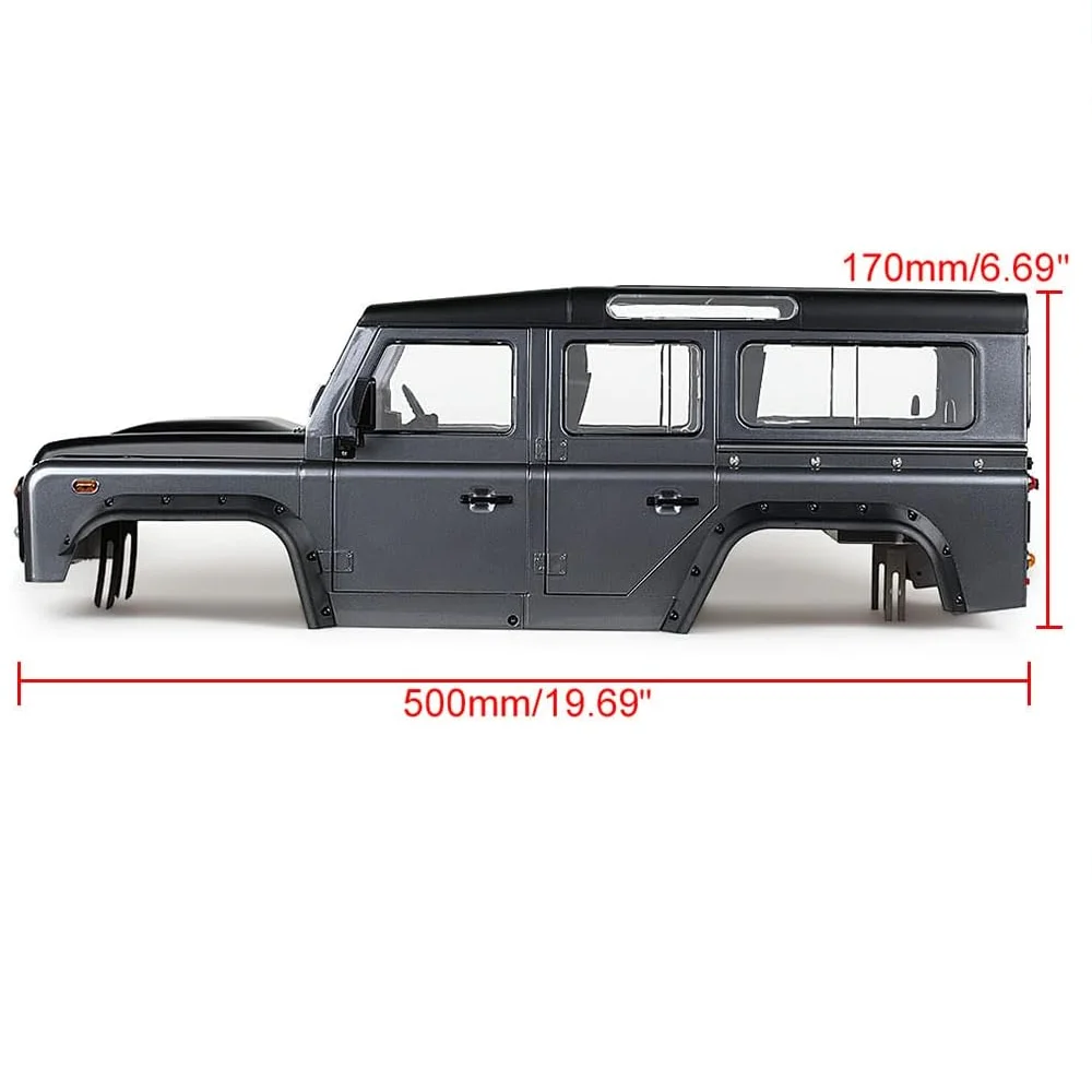 TBSCRC Hard Plastic 313mm 12.3in Wheelbase D110 Defender Body Shell for 1/10 RC Crawler Car TRX4 Axial SCX10 90046