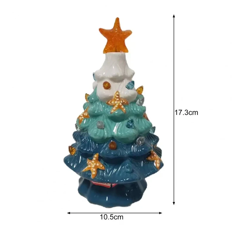 Cerâmica Starfish Christmas Tree Night Light, Decorativa LED Home Decor, Decoração Meditação Relaxante, Cabeceira