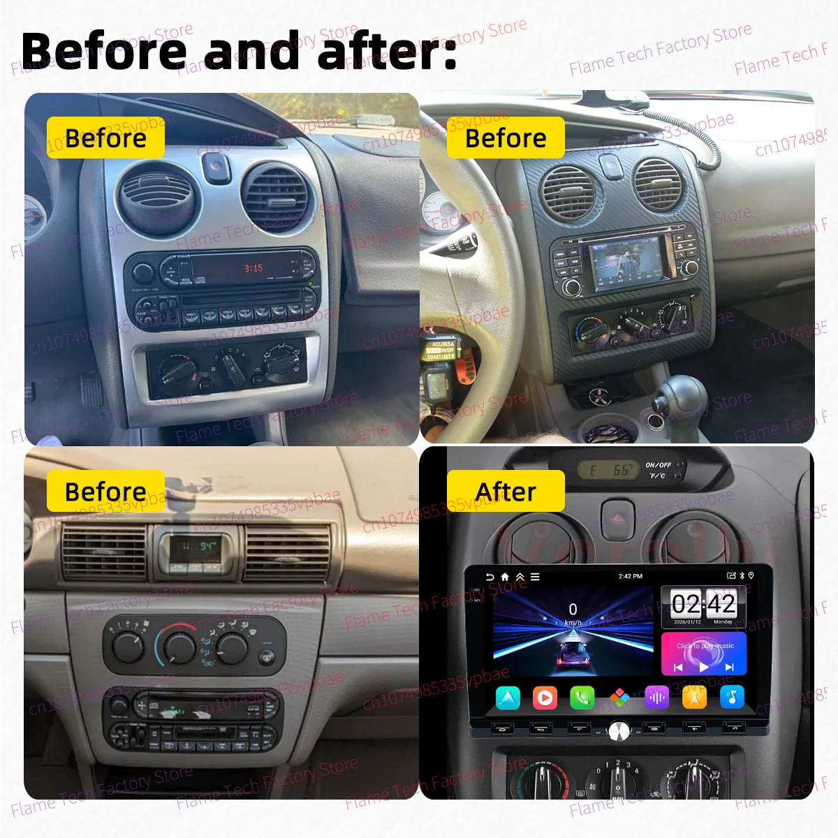 Car Multimedia for Dodge Stratus 2001-2006 Android 1Din Car Stereo Autoradio Radio Head Unit 9