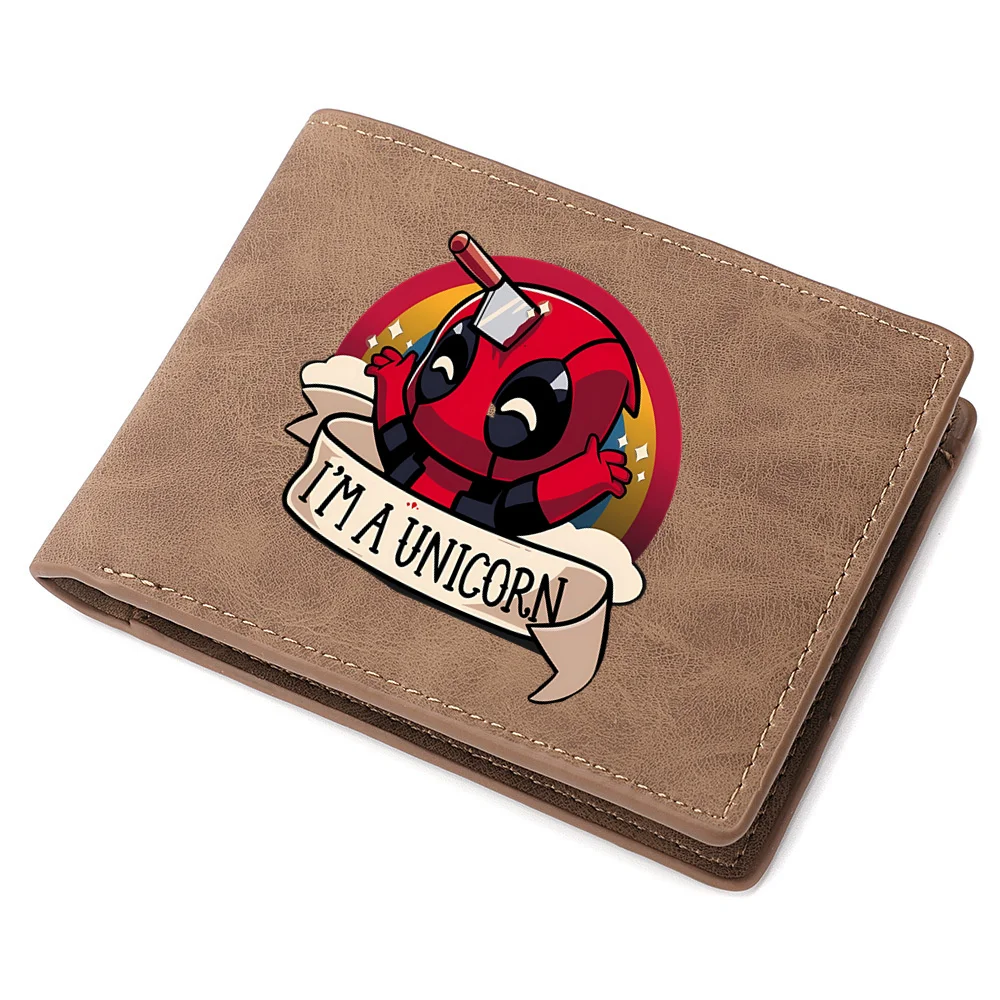 New Deadpool Superhero Men's Leather Wallet New ID Card Holder Zipper Wallet Travel and Foldable Storage Credit Card Coin Purse