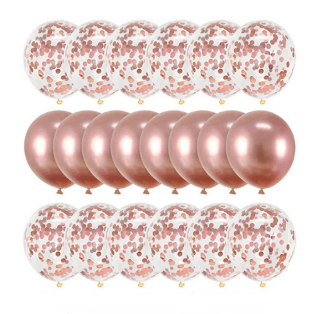 

20Pcs Rose Gold Balloon Set Confetti Metallic Balloons Birthday Party Wedding Decoration Anniversary Globals Baby Shower Balloon