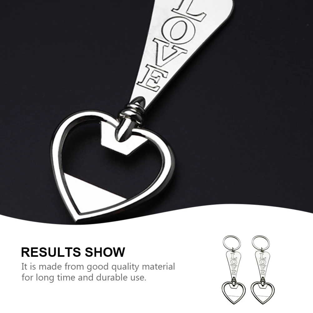 

2pcs Heart Shaped Bottle Opener Beer Metal Opener Keychain Portable Compact Travel Camping Picnic Outdoor Home Hotel Kitchen