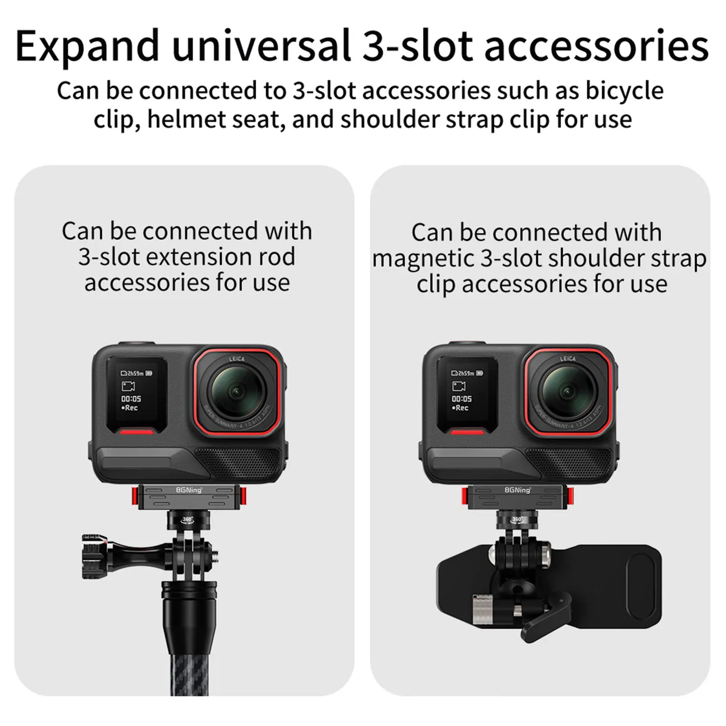 360° Dämpfende Magnetische Halterung mit Schnellverschluss aus Aluminium für Insta360 ACE AcePro 2 X4 X5 X6 Motorrad-Stativ Selfie-Stick-Halterung – Detail 9