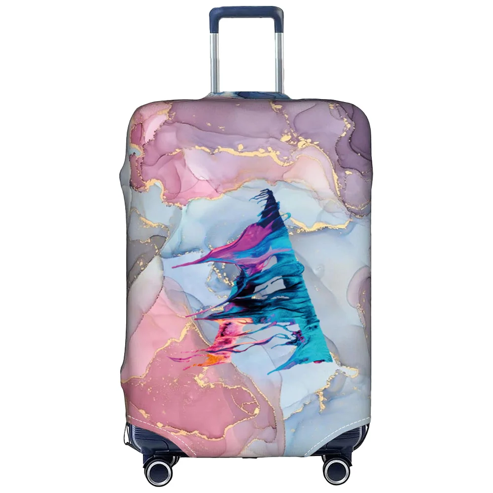 Luggage Cover Suitcase Protective Cover Resistant Elastic Fabric Paint Letter Series Durable Travel Case Covers for 18-32inch