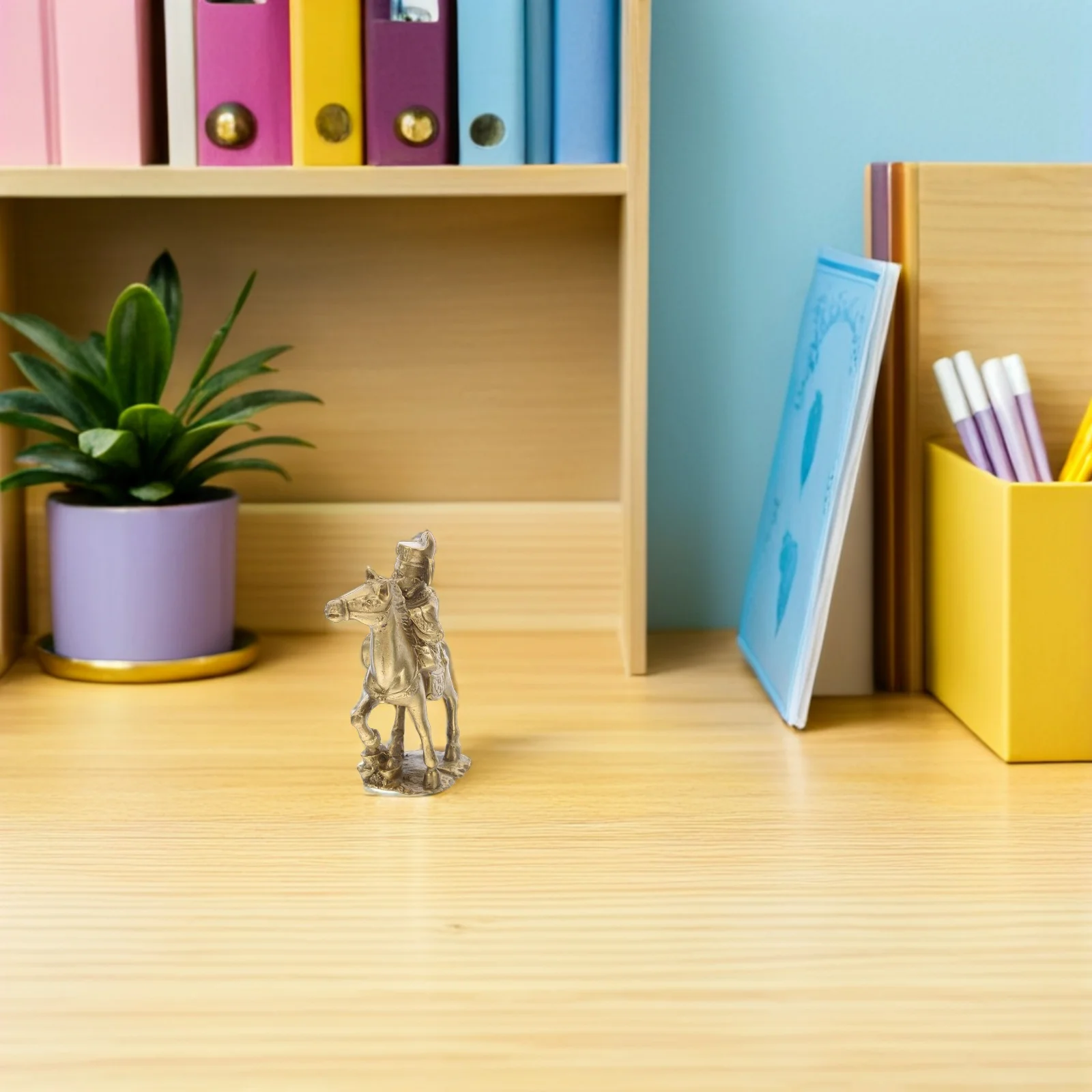 

Brass Horse Statue God of Fortune Riding Wealth Symbol Feng Shui Home Decor Chinese New Year Ornament for Living Room Desk Shelf