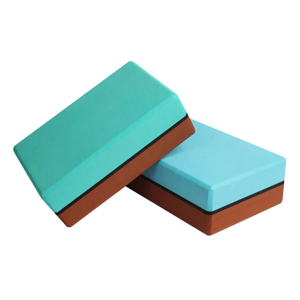 

2pcs Double Colored Yoga Bricks High Density EVA Block Sports Exercise Fitness Gym Workout Stretching Aid (Blue + Dark B