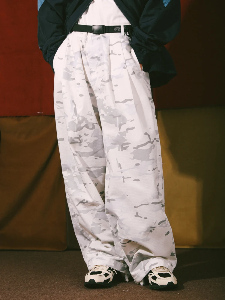 

Camo Flex American Retro Loose Workwear Double Pleat Long Trousers DAKYAM Trendy Brand Youth Casual Pants Autumn Winter