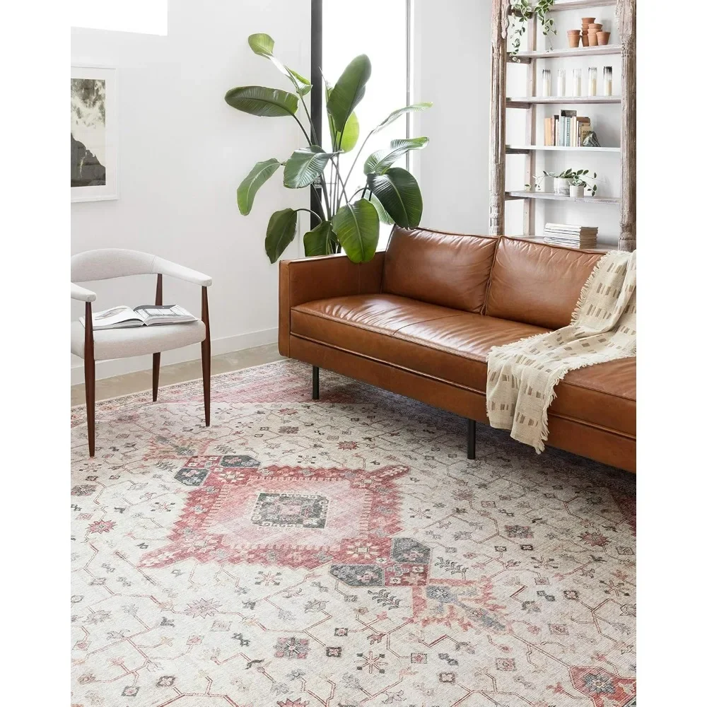 Carpet,  Square retro  vintage carpet, 6-inch durable polyester fiber carpet, easy to clean living room Carpet