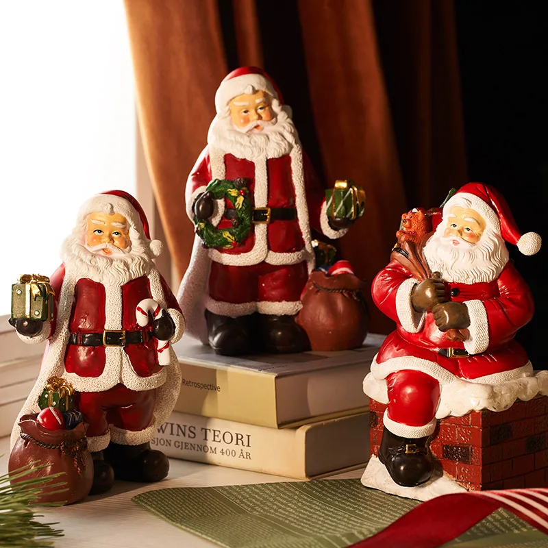 

Hot selling Santa Claus figurines, Christmas hats, ornaments, Christmas decorations, gifts, resin atmosphere decoration