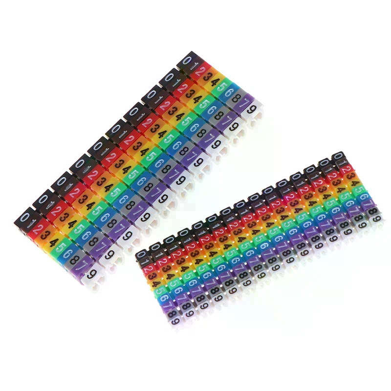 Cable Markers Colourful C-Type Marker Number Tag Label For Wire 1.5/2.5/4/ 6mm²