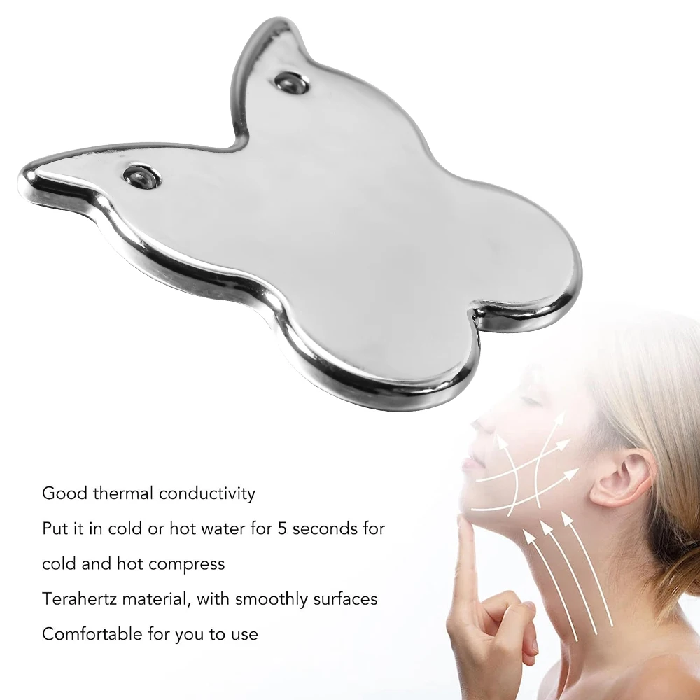 Gua Sha-herramientas faciales de acero inoxidable para cara, masajeador de Metal para apretar la piel, herramienta de belleza Guasha para cuerpo, ojo y cuello, mariposa