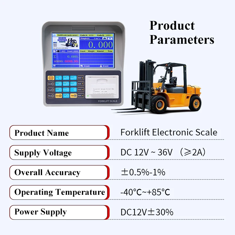 Industrial Fuel Forklift Scale LCD Display ABS Material OEM Customizable Anti-Vibration Weighing System For Warehouse