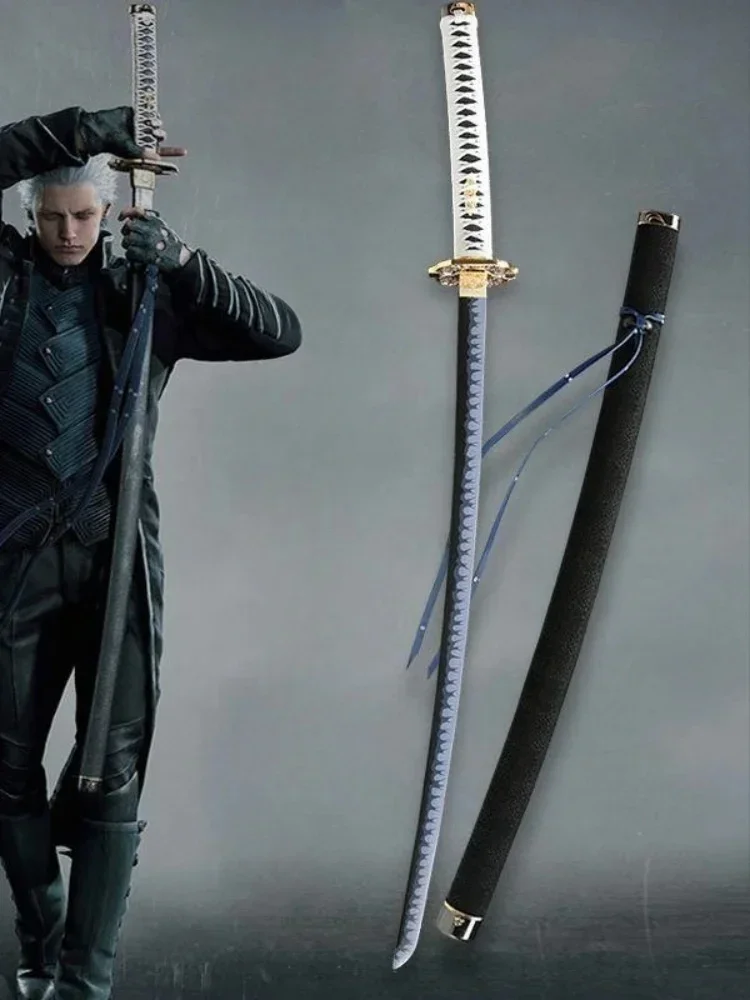 104cm Vergil Yamato Katana Devil May Cry 5 DMC Cosplay Prop cuchillo Ninja Real Yamato japonés Katana samurái espada juguete Anime regalo