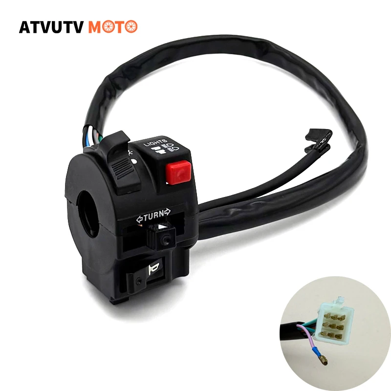 22mm Left Motorcycle Electric Start Switch Horn Turn Signals Indicator Far Near Light Button For HONDA ATV Quad Dirt Bike