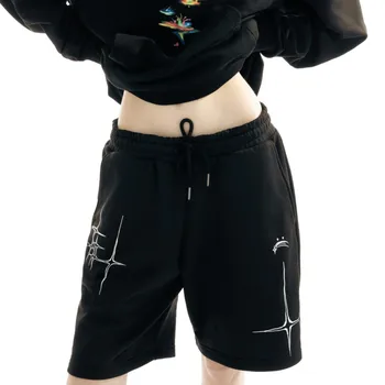 Short Streetwear Harajuku pour Homme, Vêtement Unisexe, Imprimé Graphique Lyrique, Jorts Respzed, Baggy Y2k, Mode Coréenne, Pantalon Court Gothique