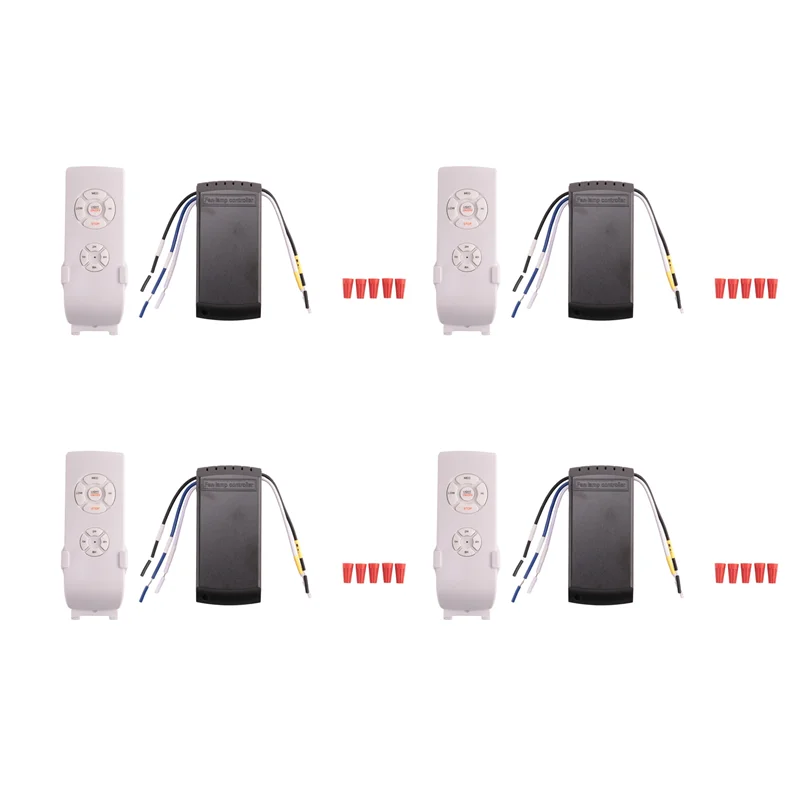 4X Universal Ceiling Fan Lamp Remote Control Kit AC 220V Timing Setting Switch Adjuste Wind Speed Transmitter Receiver-A78G