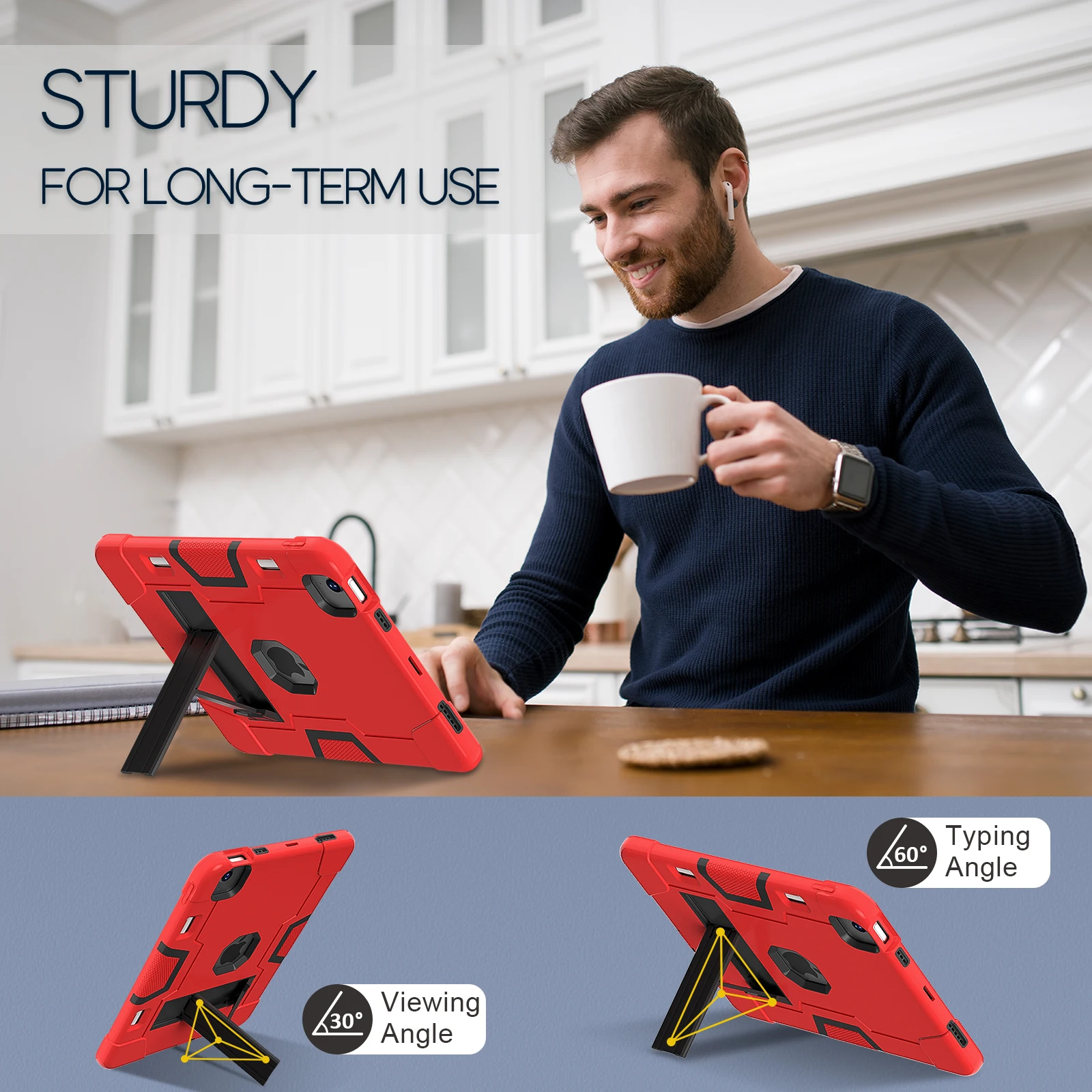 

Heavy Duty Hybrid Case For iPad Pro Air 11 2025 M5 M3 2024 M4 M2 Air 4 5 10.9" Pro 11 1st 2nd 3rd 4th Gen. Kickstand Armor Cover