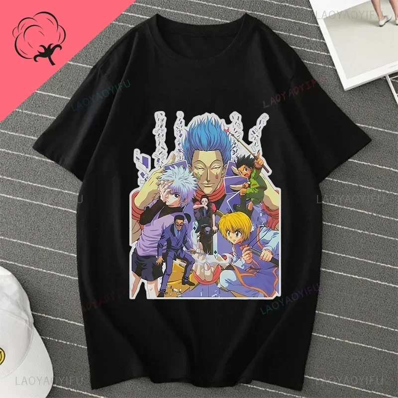 Anime Hunter X Killua Zoldyck T Shirts Men/women HXH T-shirt Casual  Streetwear Summer Men Clothing Tops Cotton Tees