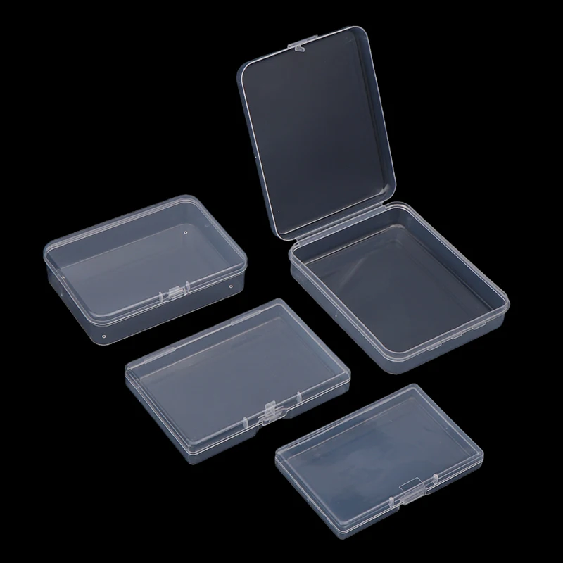 2PCS Desk Organizer Box INS Transparent Rectangular Photocard Storage Box Photo Small Card Organizer Storage Case
