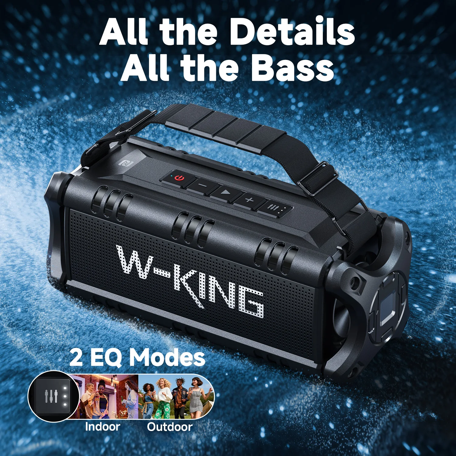 W-KING D8 Bluetooth Speaker, 50W RMS IPX6 Waterproof Loud Speakers Bluetooth Wireless, Large Outdoor Portable Party Box for Home, Outdoor, Beach,