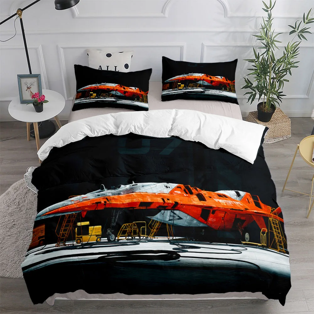 Jet airfighter Cg Duvet Cover Set King Queen Double Full Twin Single Size Bed Linen Set