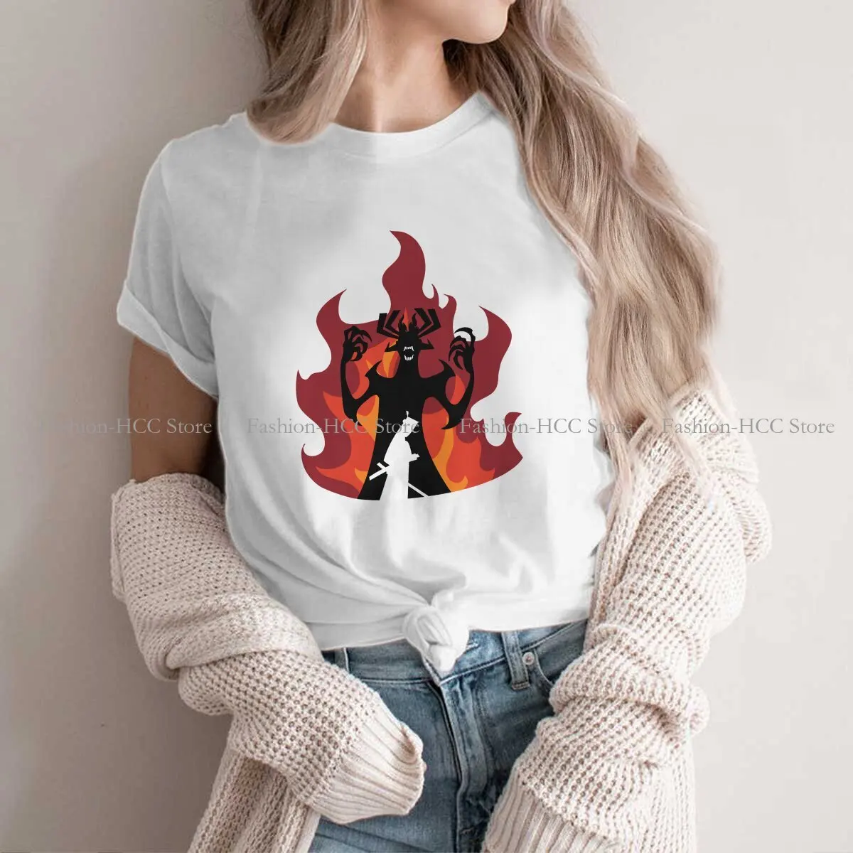 Samurai Polyester TShirt for Women Jack™ Vs Aku Basic Leisure Sweatshirts T Shirt Novelty Trendy