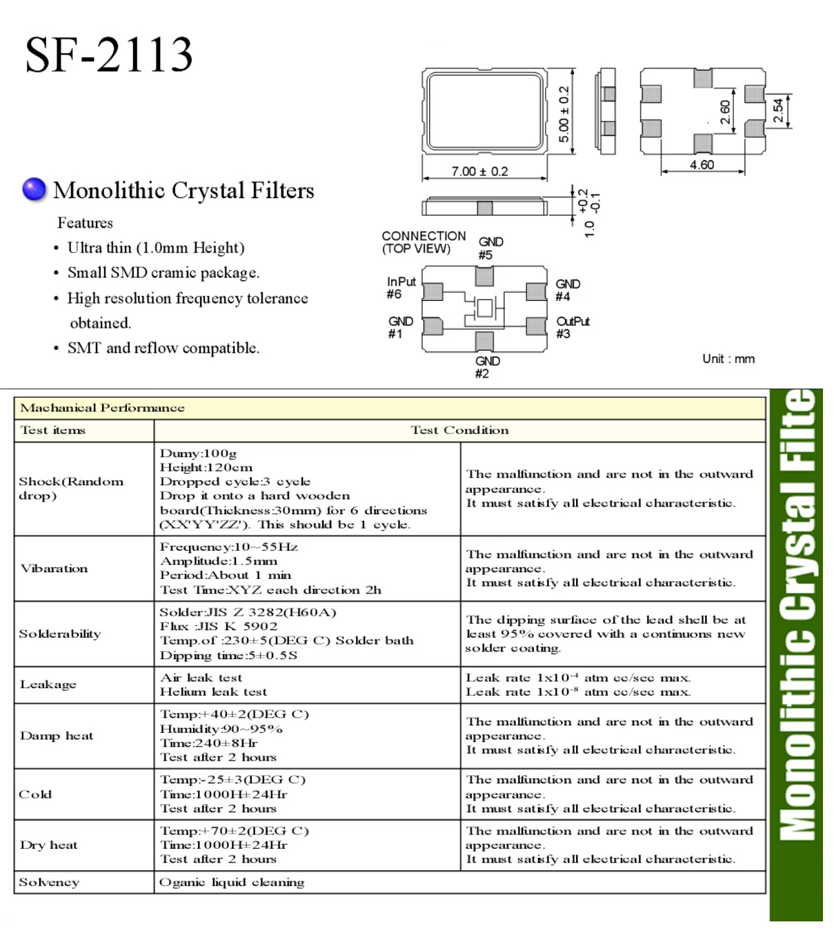 2pcs SF-2113 21415A Surface Mount SMT Oscillator Monolithic Crystal Filter Bandwidth 7.5-28KHZ SMD SF 2113 21415A NEW