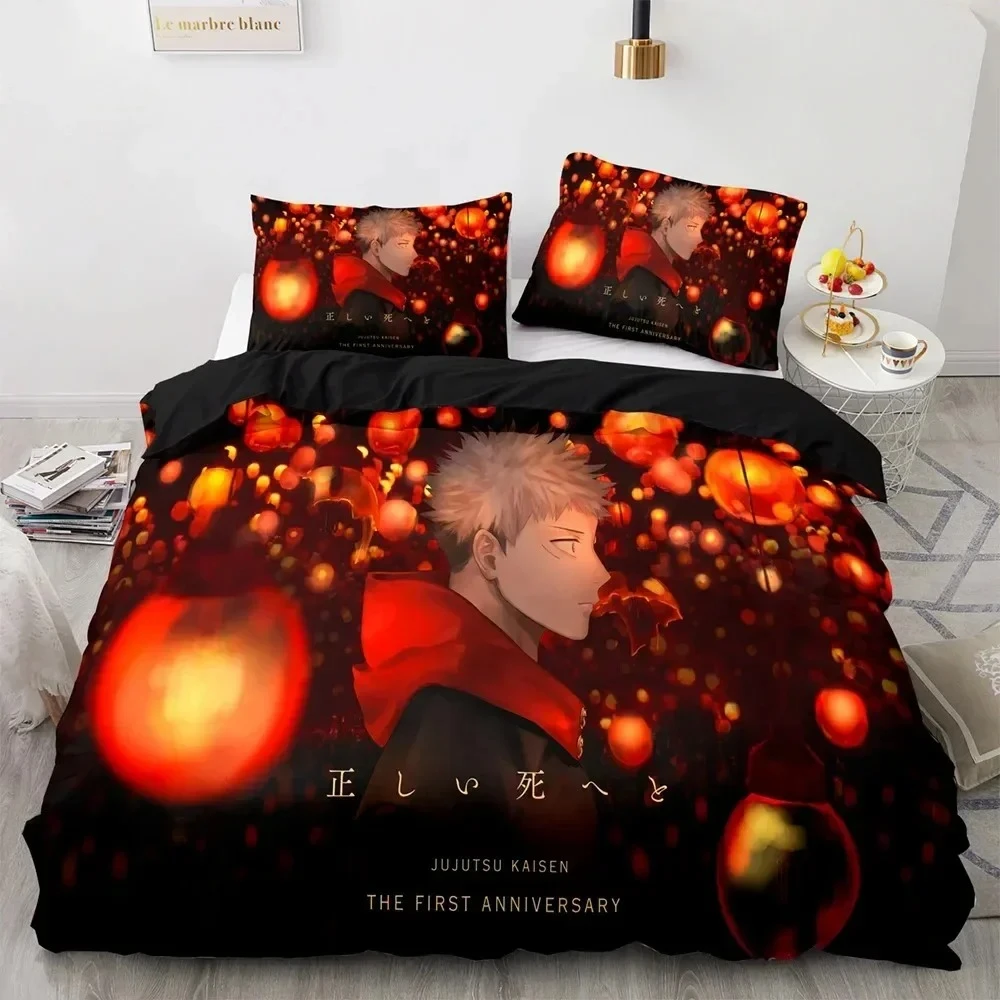 

3D Jujutsu Kaisen Bedding Set Printed Bed Set With Pillowcase Bed Duvet Cover Soft Single Double Queen Super King Size Bedroom