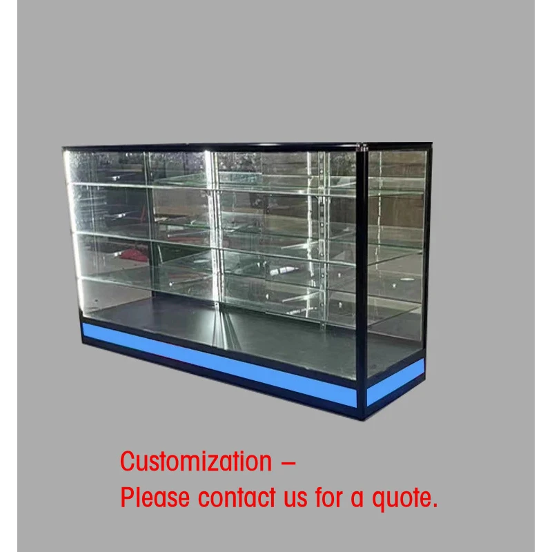 

custom.Custom Glass Display Showcase with Running Light Aluminum Frame Floor Standing Display Counters Smoke Shop Display Cases