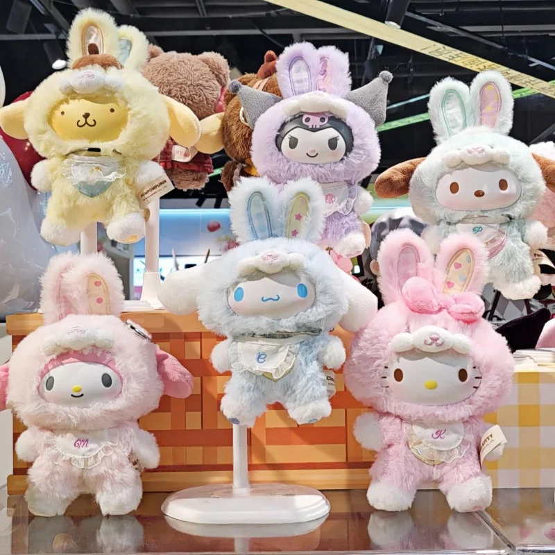 

Подлинная виниловая кукла Sanrio с рисунком эльфа и кролика, серия слепая коробка Kuromi/Hello Kitty 3-го поколения, детские игрушки, рождественские подарки