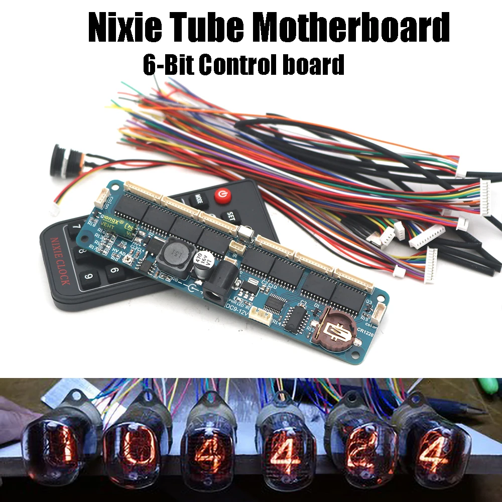Placa Controlador Digital Nixie Tubo Placa Mãe Relógio Led Glow Tube Controle Remoto 6bit In12 In14 In18 In8 Qs30 Z56m