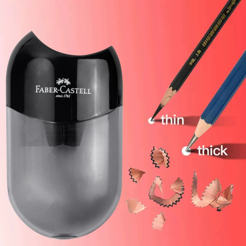 Sacapuntas Faber-Castell Kawaii de un solo/doble orificio, cortador de lápices para bocetos, artículos de papelería, útiles escolares para estudiantes, regreso a clases