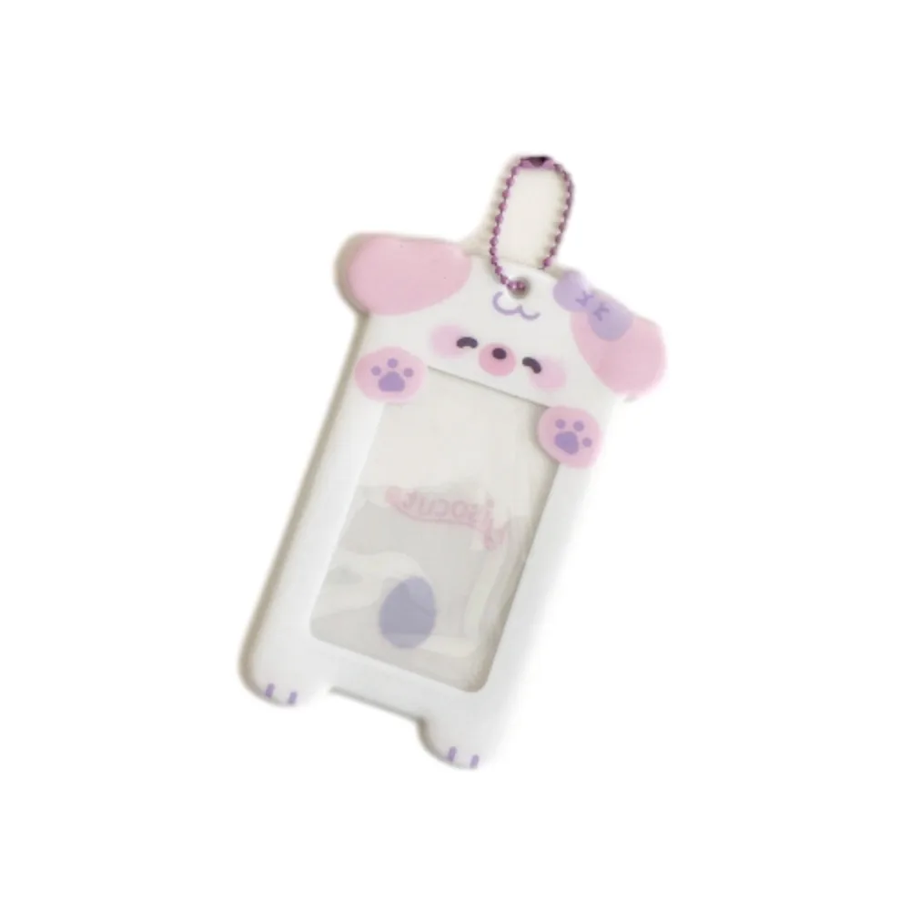 

Cute PVC Puppy Card Sleeve Capybara Key Chain Photocard Holder Korean Style Cartoon Bus Card Holder School