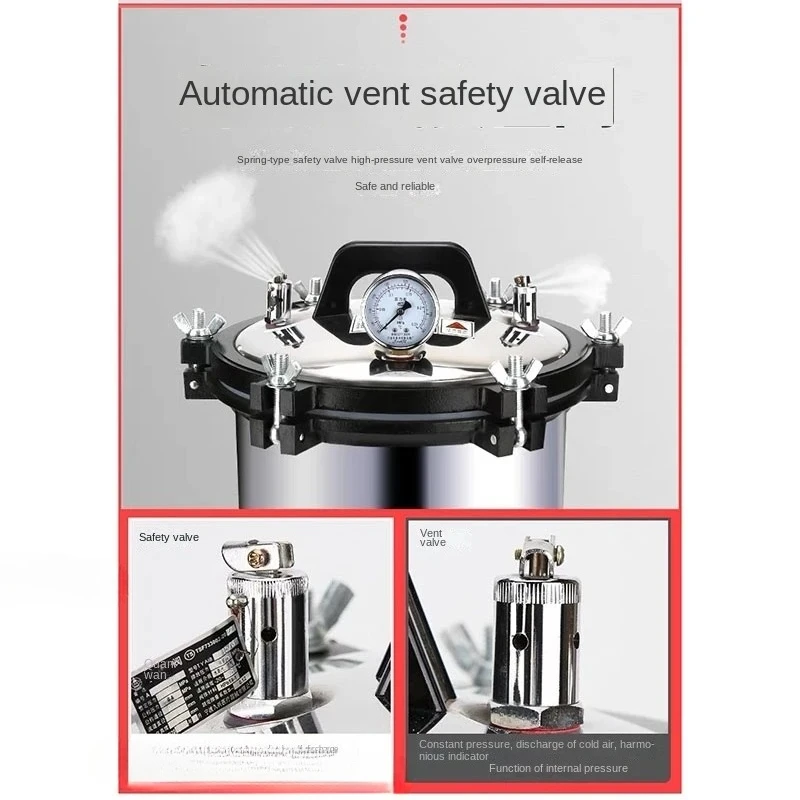 

Customizable 2025 Useful 18L Portable High Pressure Sterilizer Stainless Steel Steam Sterilization Pot Automatic Sterilization A