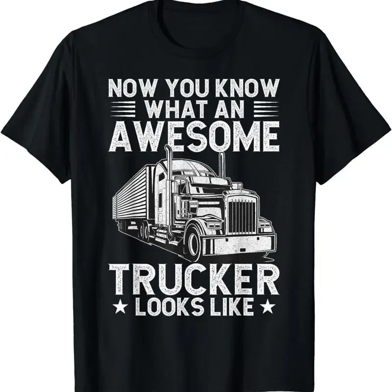 Funny Trucker Design Men Husband Semi Trailer Truck Driver T Shirt