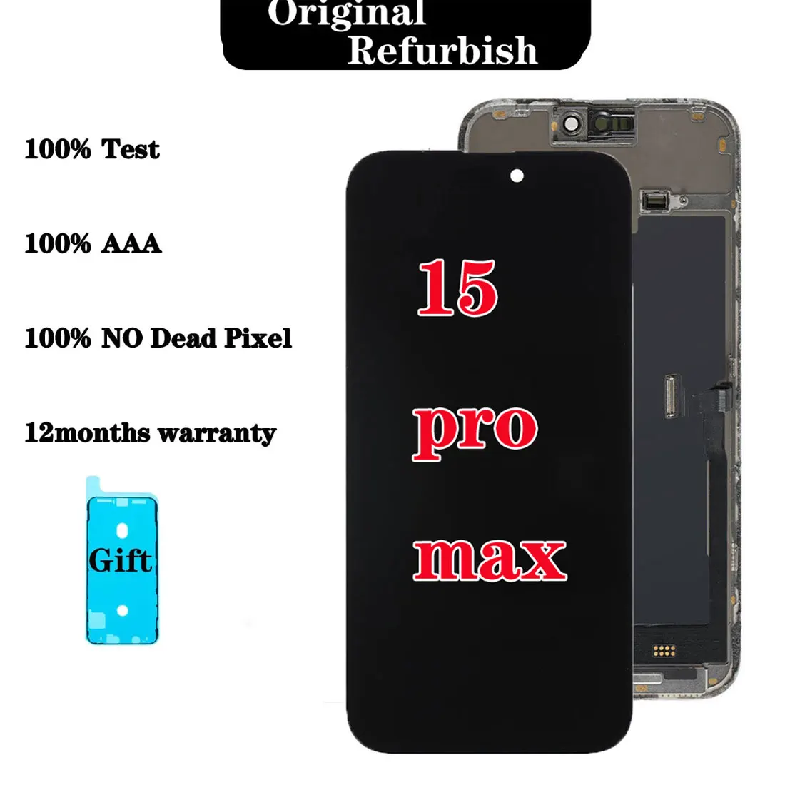 Original Refurbish Screen For IPhone 15 pro max Lcd For Iphone 15PM Lcd Display Panel Assembly True Tone Replacement