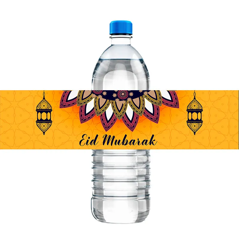 10 pz, Eid Mubarak etichette per bottiglie d\'acqua Ramadan Kareem adesivi decorativi musulmani islamici festa festa Candy Bar Wrapper adesivi