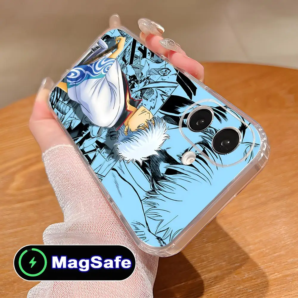 

Gintama Sakata Gintoki Mobile Phone Case for iPhone 17 16 15 14 13 12 11 Air Pro Max Plus Mini Magsafe Clear Colorful Cover