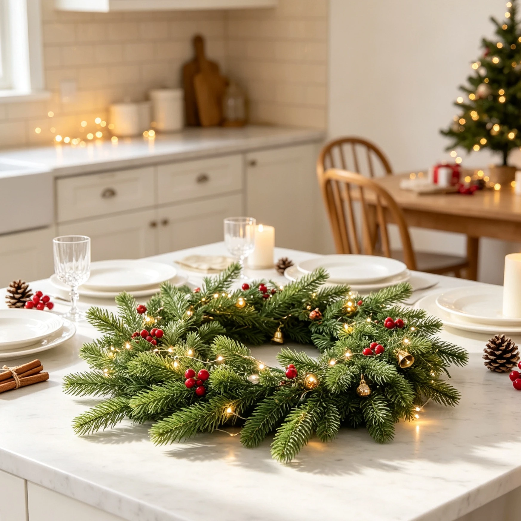 1/2 Pcs 72 Mesh Artificial Pine Needle Vine Christmas Tree Accessory Garden Party Holiday Home Dining Table DIY Decorative Props