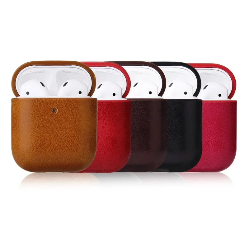 

Shockproof Leather Portable for Apple AirPods 1/2 Headphones Protective Cover Case Charging Case