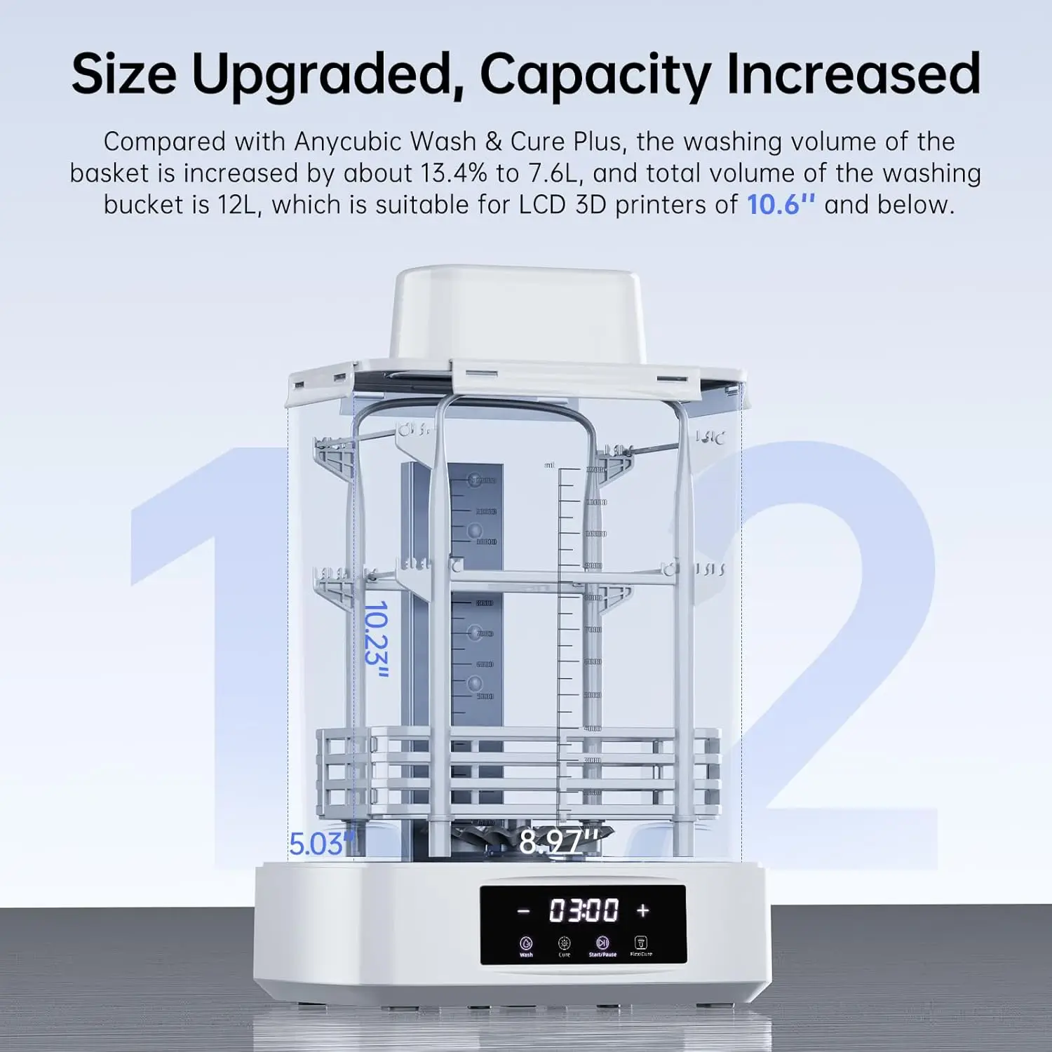 ANYCUBIC Wash and Cure 3 Plus Station, Size-upgrade Wash Cure Machine with Gooseneck Light,