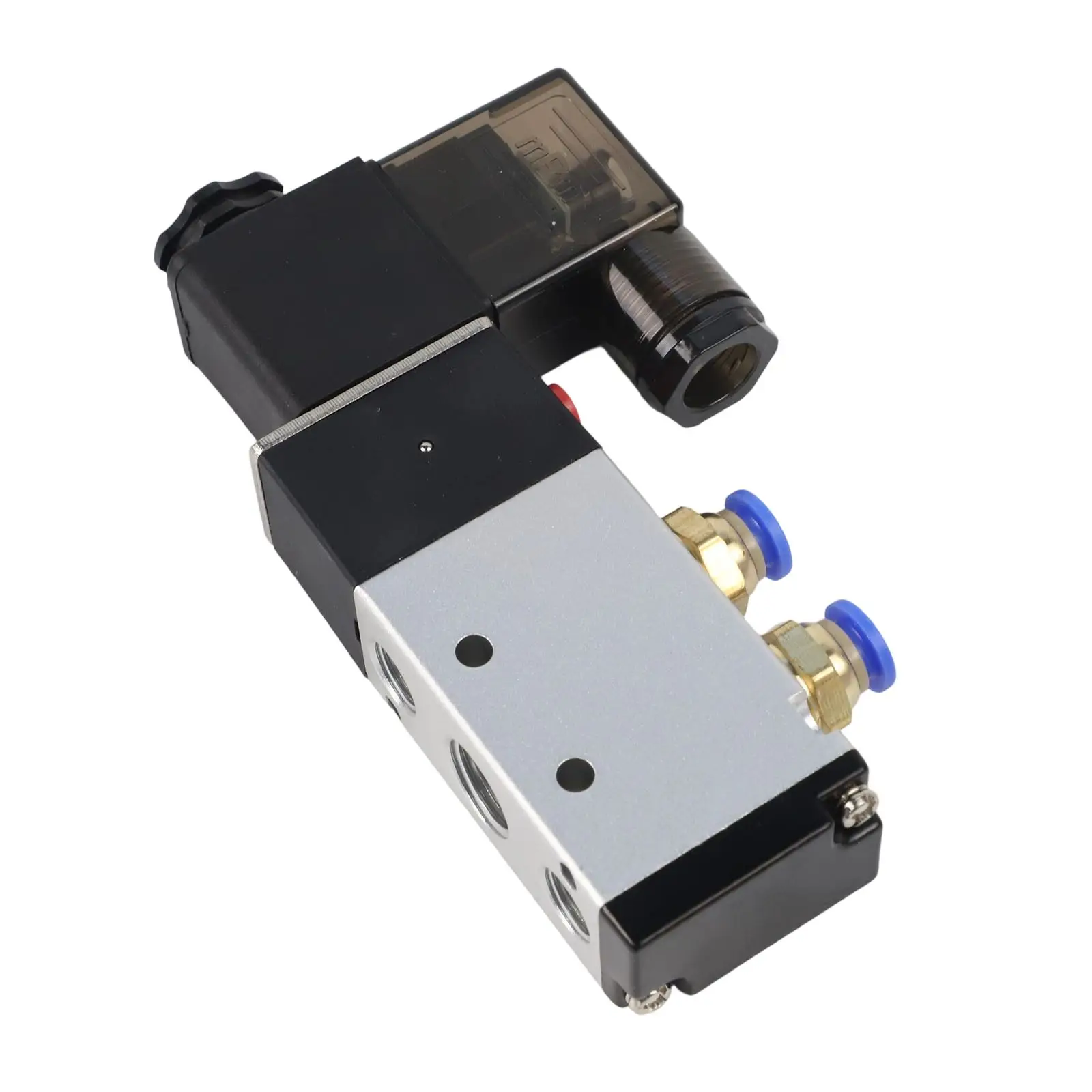 4V210-08 Solenoid Air Valve DC 24V 2 Position 5 Way with 8mm Base Fitting and 1/2 x 1 1/10 Inch Muffler for Machine Integration