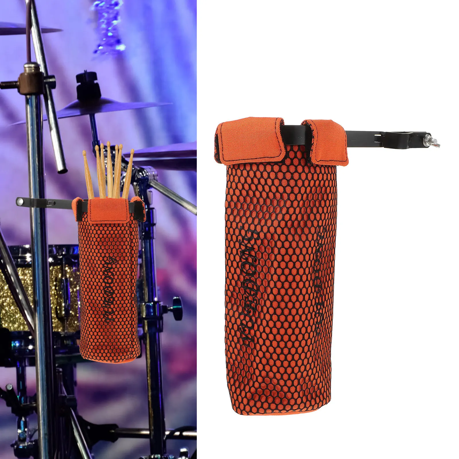 

Сумка для барабанных палочек, оранжевая, портативная, прочная, простая сумка для хранения барабанных палочек, практичный контейнер для ударных инструментов