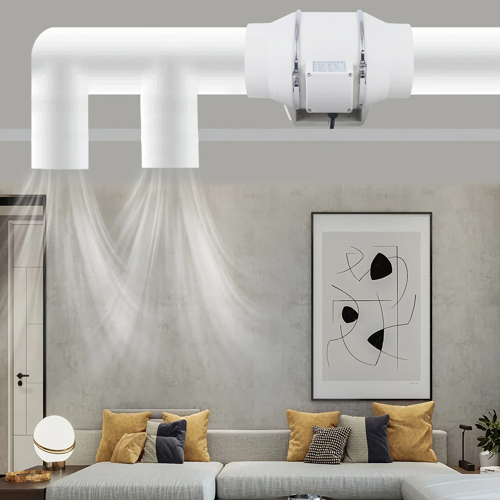 배기관 팬 환기 팬 파이프 팬 인라인 덕트 팬 환기 배기 송풍기 팬 덕트용 조용함