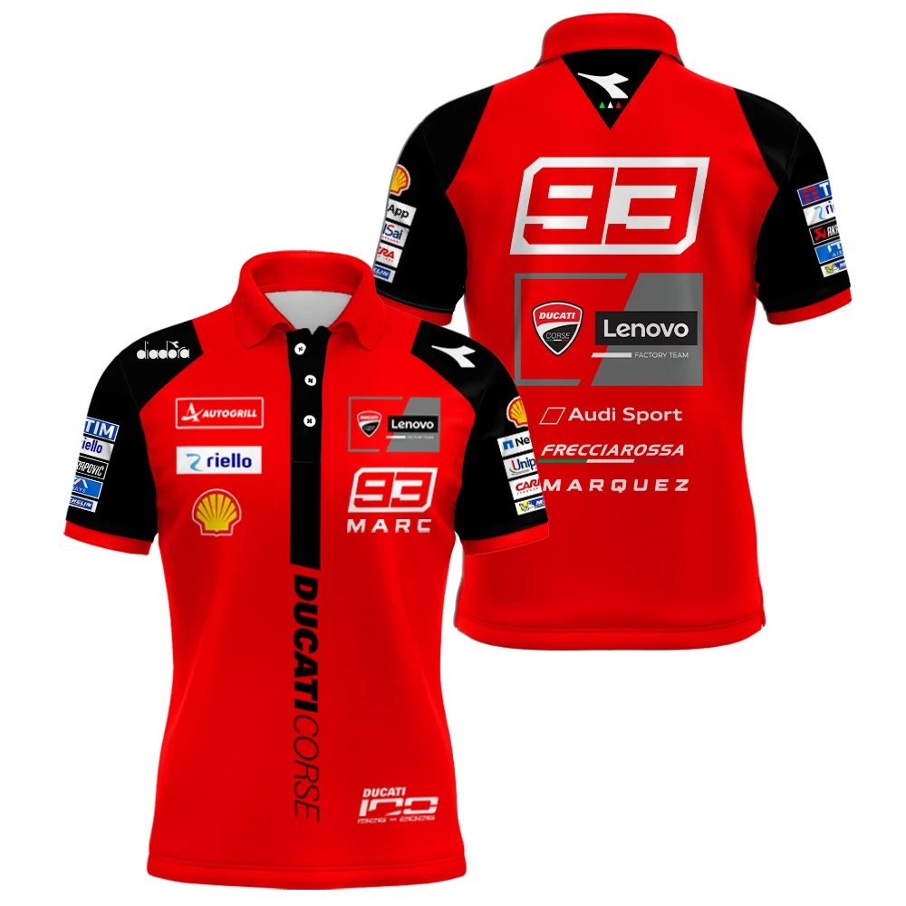 2026 New Marc Marquez 93 Racing Team Polo Shirt For Men Motorcycle Sports Breathable T-Shirts Daily Casual Plus Size Polo Gifts