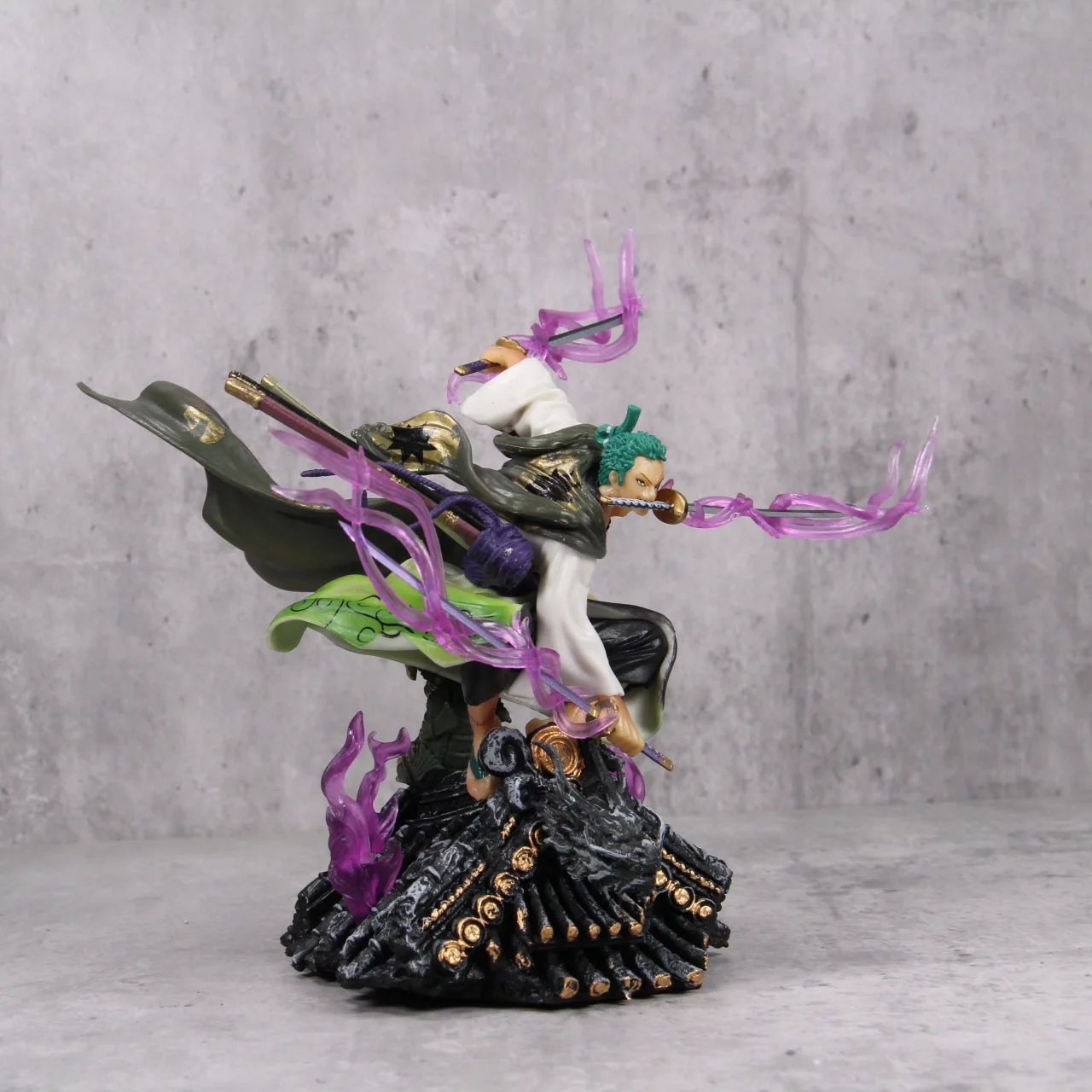 22CM Anime One Piece Action Figure Roof Sauron Three Knife Flow Zoro with Box PVC Collection Statue Model Figurine Toys Boy image 2