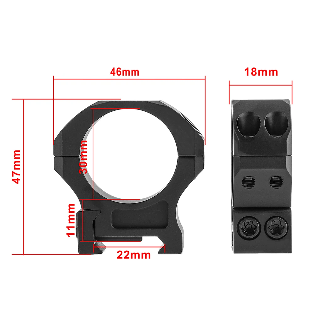 Marcool 2PCS Hunting Rifle Scope Mount Ring for Dia 30mm Tube Picatinny Tactical Mount 7075 Aluminum 0.9‘’ 1‘’ 1.26‘’ 1.5‘’ New